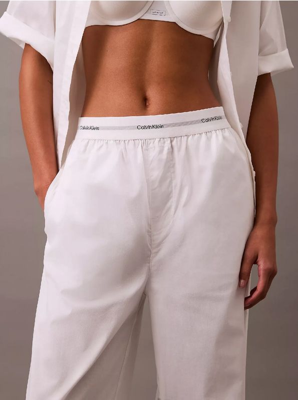 Calvin Klein - Logo Waistband - Loungewear - Broek katoen - Wit Calvin Klein - Logo Waistband - Loungewear - Broek katoen - Wit