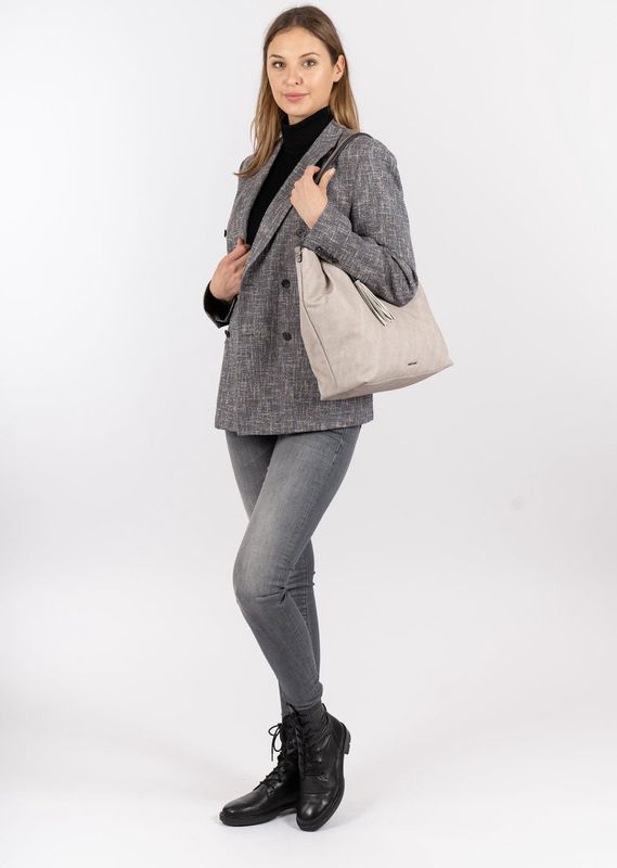 Emily &amp; Noah - Shopper 3 in 1 "Elke" Groot - Lichtgrijs