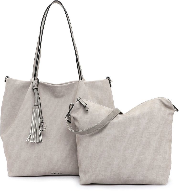 Emily &amp; Noah - Shopper 3 in 1 "Elke" Groot - Lichtgrijs