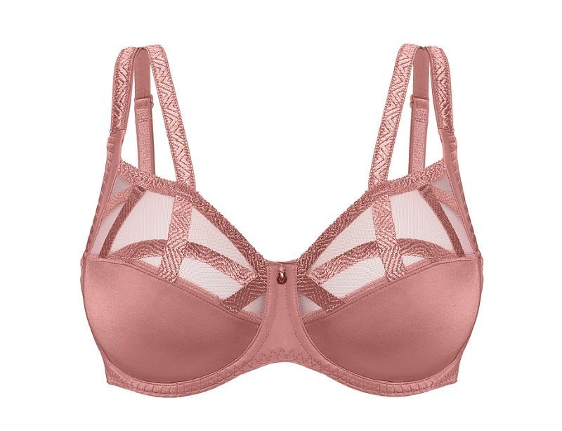 Louisa Bracq – Full Cup Bra “Série” – Old Rose – Geometric Embroidery