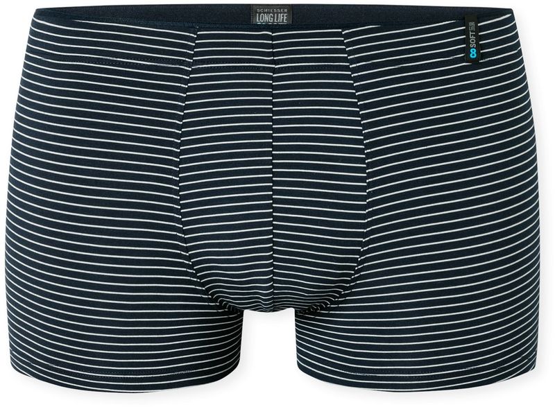 Schiesser - Long Life Soft Boxer - Nachtblauw Gestreept