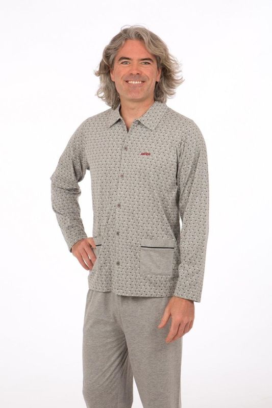 Perlina - Herenpyjama "Harrie" - Grijs