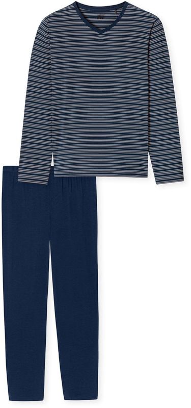 Schiesser - Heren Pyjama - Donkerblauw Gestreept