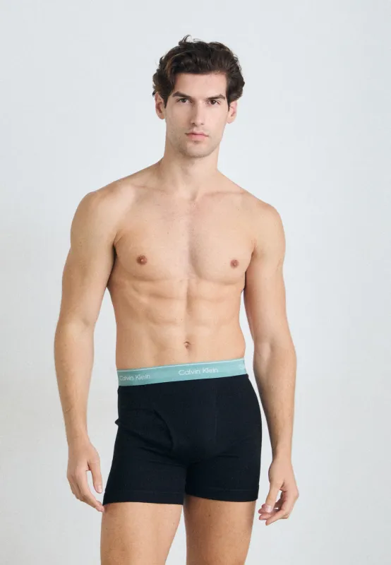 Calvin Klein - 3-Pack Cotton Boxers - Zwart met Groentinten Band