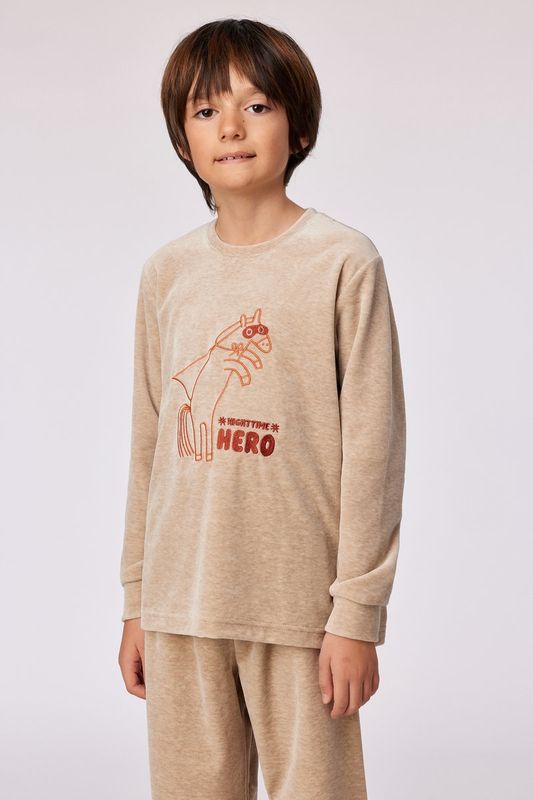 Woody – Boys/Men’s Pyjamas – Beige – Nighttime Hero