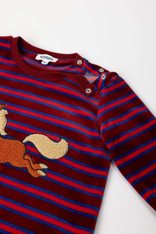 Woody - Baby Jongens Pyjama - Rood Gestreept