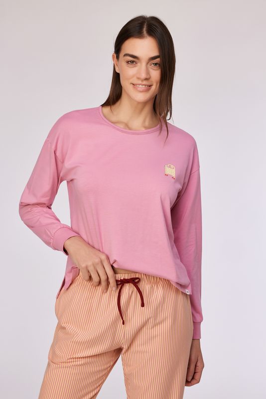 Woody - Meisjes/Damespyjama - Roze - Kat