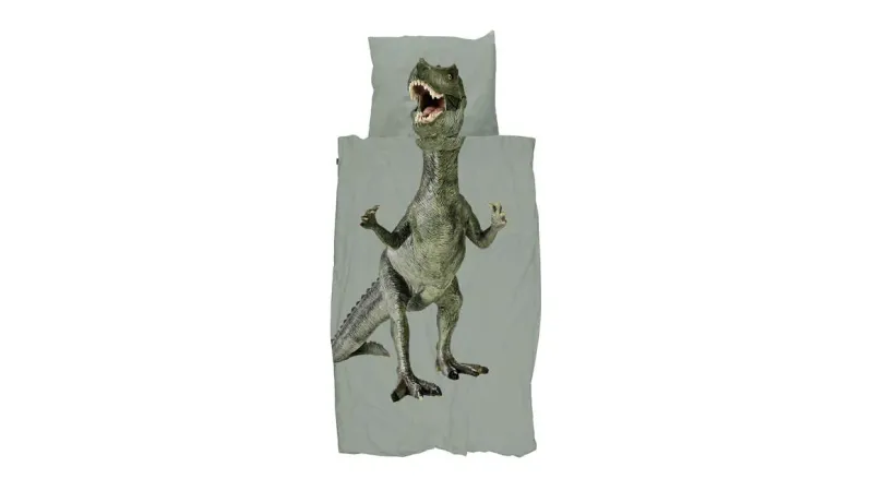 Snurk - Dekbedovertrekset 1-Persoon - Dino Jurassic Green
