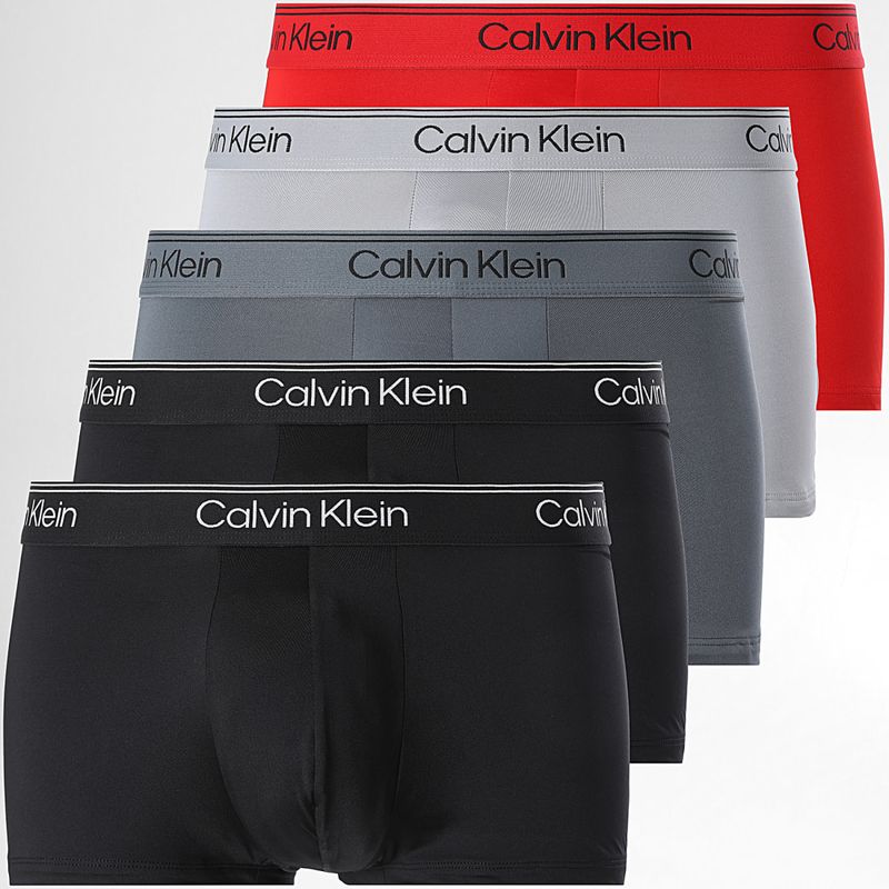 Calvin Klein – 5-pack Lage Boxershorts Micro Stretch - Zwart/Rood/Grijstinten