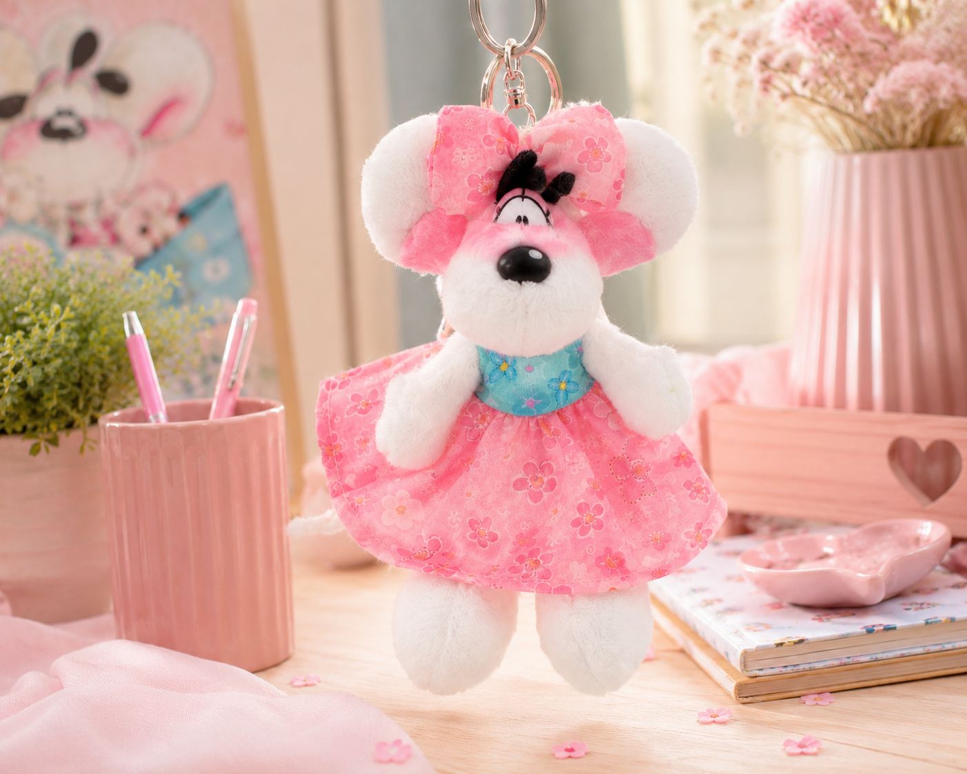 Diddl - Summer Edition - Pluchen sleutelhanger  15cm Diddlina