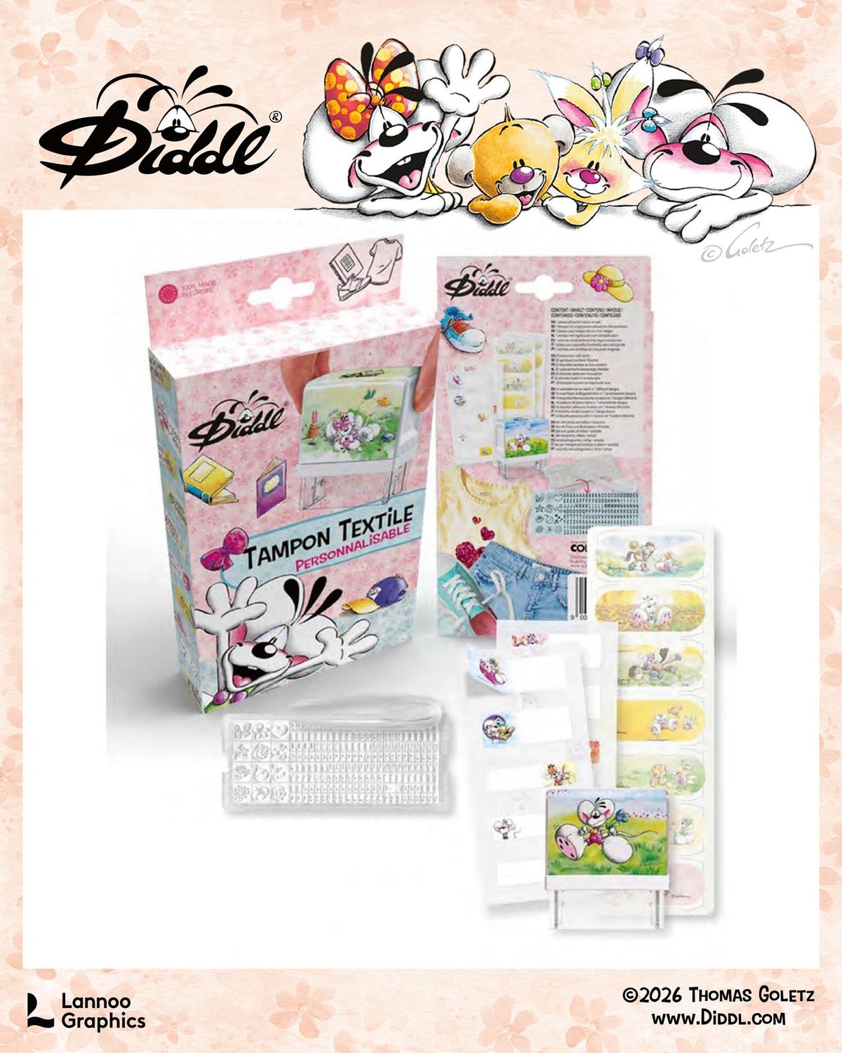 Diddl - Summer Edition - DIY Textile &amp; School Stamp Set *** PRE-ORDER *** (Release 20/05/2026)