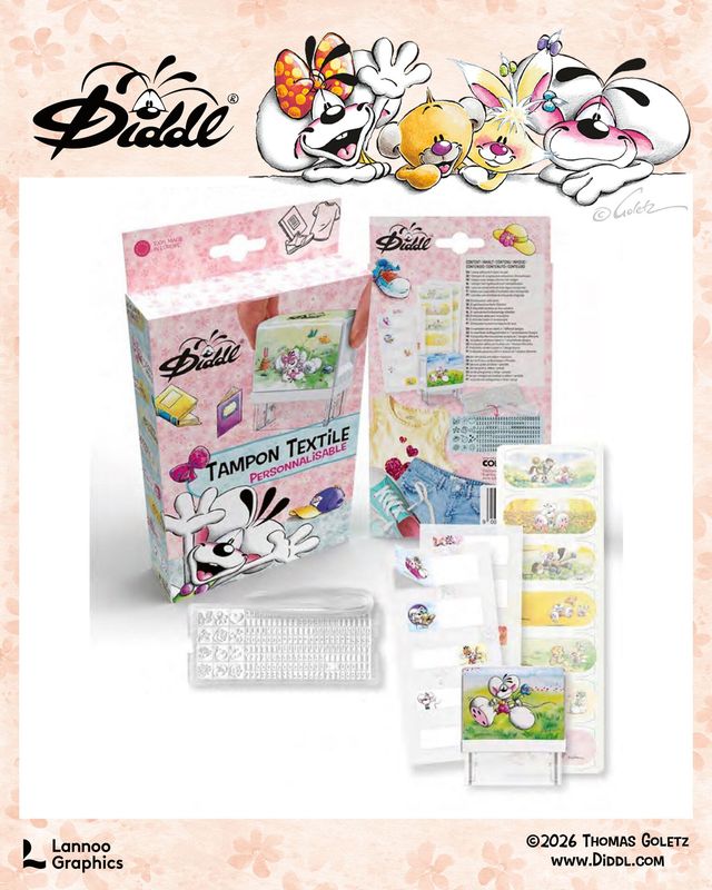 Diddl - Summer Edition - DIY Textile &amp; School Stamp Set *** PRE-ORDER *** (Release 20/05/2026)