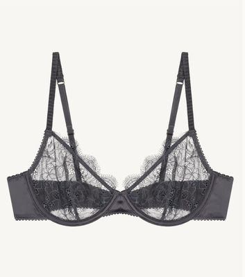 Love Stories Romeo Beugelbeha – Donkergrijs – Kant &amp; Satijn – Zonder Vulling