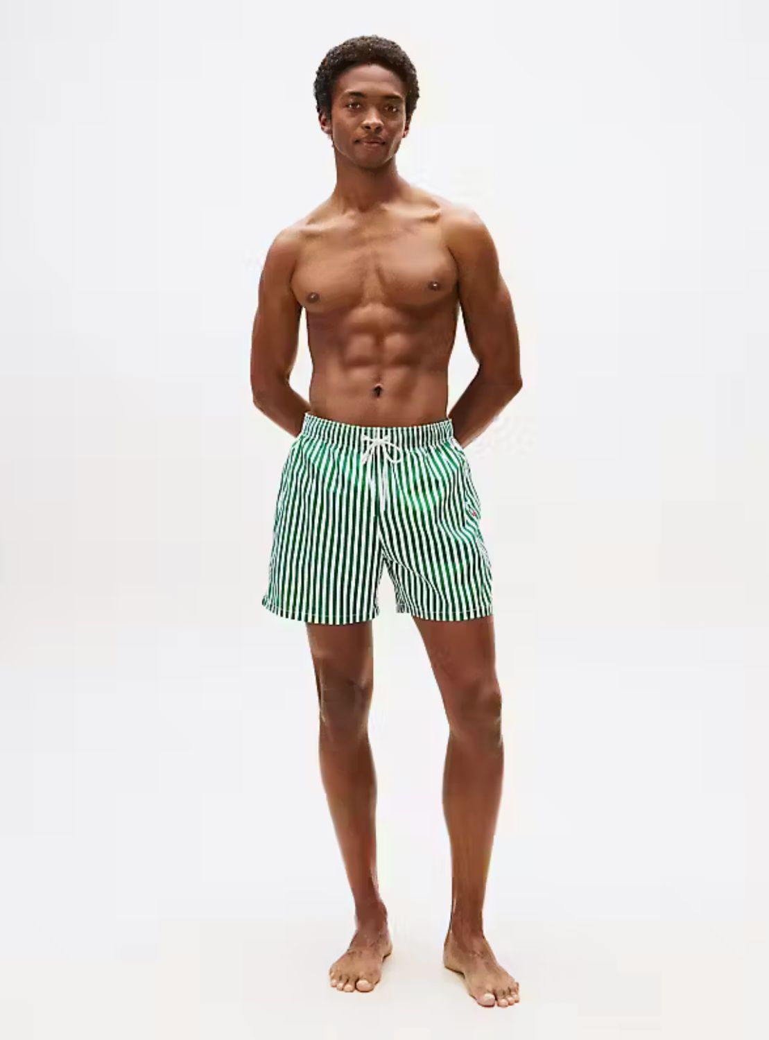 Tommy Hilfiger - Zwemshort - Groen/Wit Gestreept