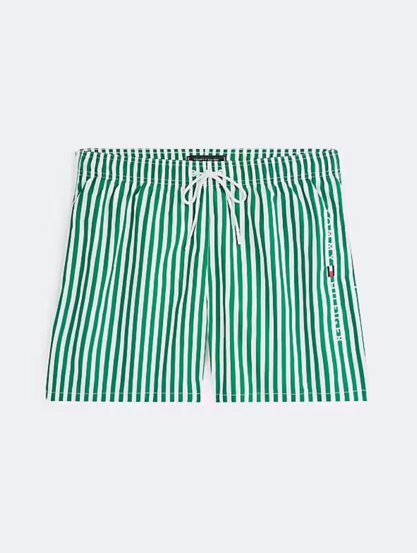 Tommy Hilfiger - Zwemshort - Groen/Wit Gestreept