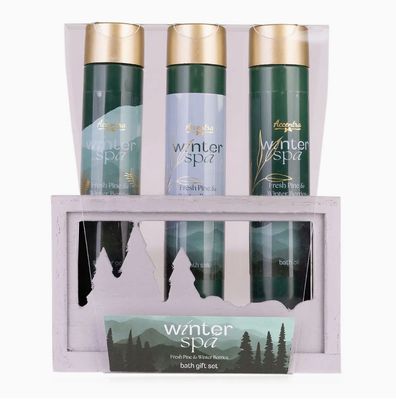 Badset WINTER SPA Verse Dennen &amp; Winterbessen Houten Kist