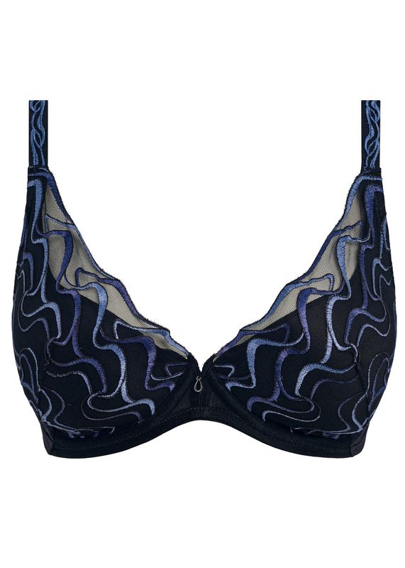 Wacoal Mayumi – Push-Up Underwire Bra – Tulle &amp; Satin Embroidery – Midnight