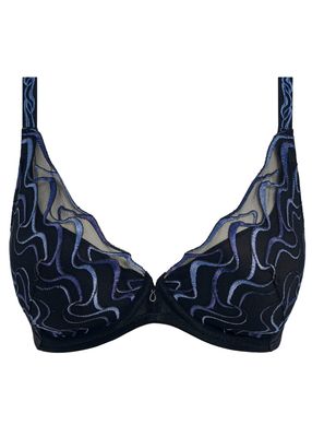 Wacoal Mayumi – Push-Up Underwire Bra – Tulle &amp; Satin Embroidery – Midnight