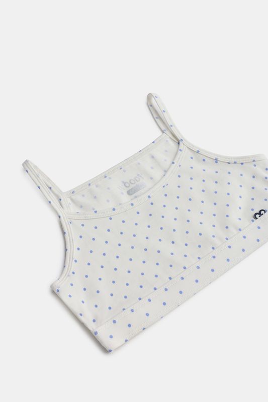 Woody - Topje - Bolletjes Print Blauw
