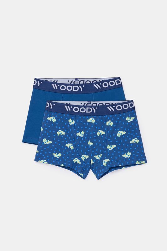 Woody - Duopack Boxers - Donkerblauw + kameleon print
