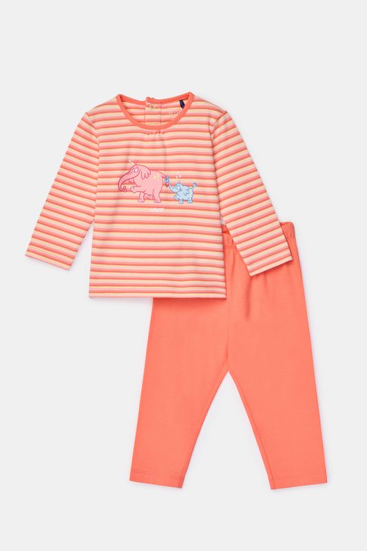 Woody - Baby Pyjama Meisjes - Multicolor streep