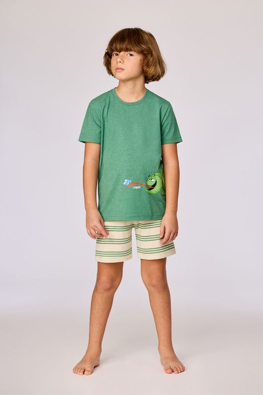Woody - Jongens-Heren pyjama - Groen