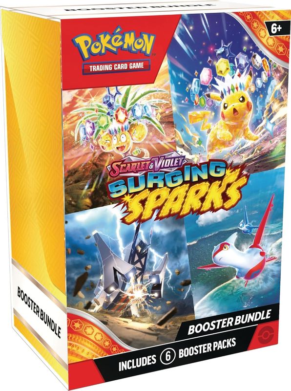 Pokemon TCG : Karmesin &amp; Purpur – Surging Sparks Boosterbundle (6 booster-packs)