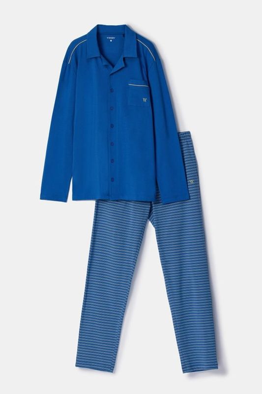 Woody - Heren Pyjama - donkerblauw