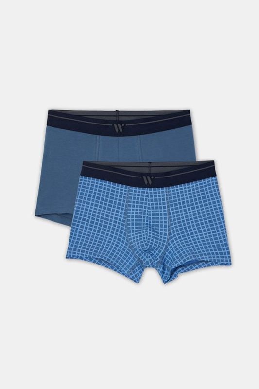 Jongens-Heren boxer, set donkergrijs + ruitje