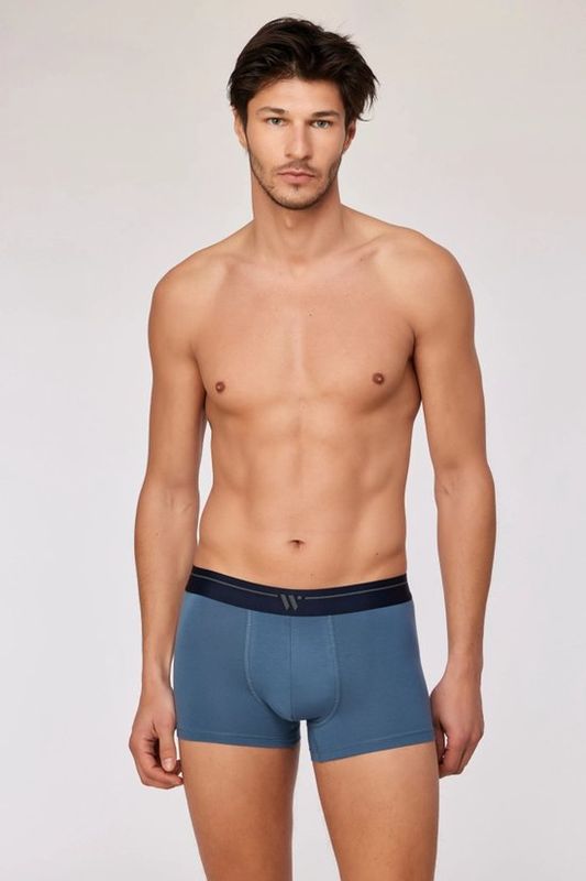 Woody - Heren boxers - Donkergrijs + ruitje