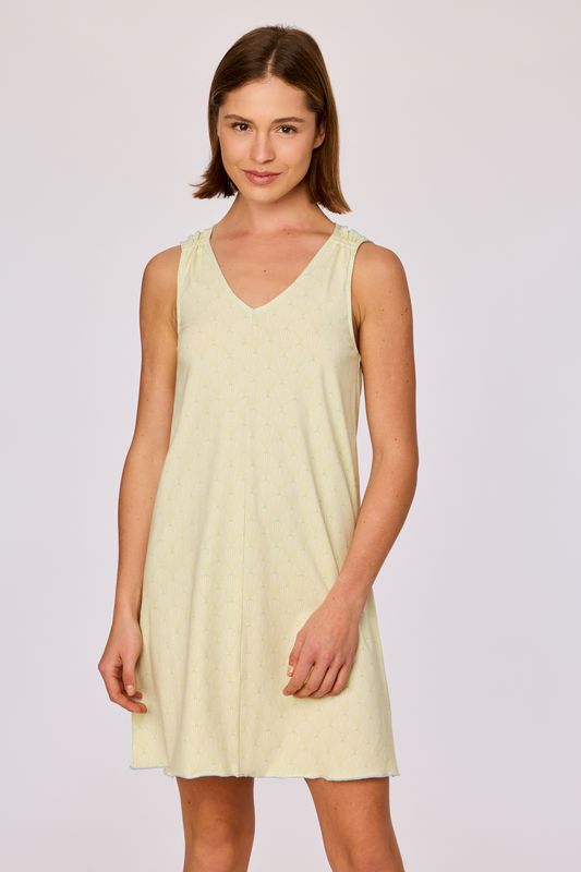 Woody - Kleurrijk slaapkleed van soepel katoen met schelpjes - Fris groen