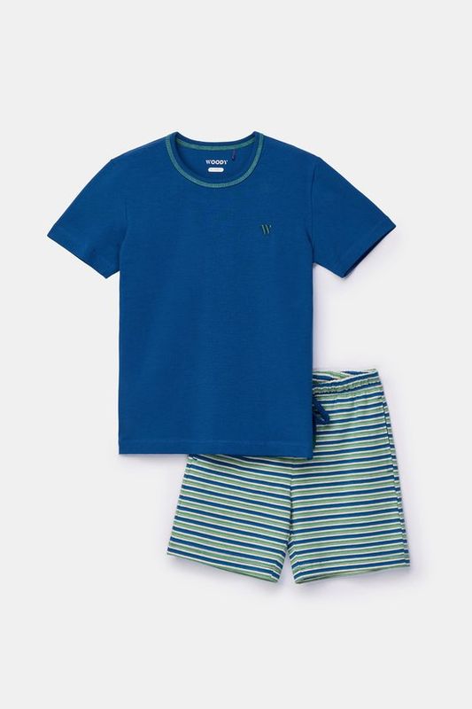 Woody -  Herenpyjama Donkerblauw