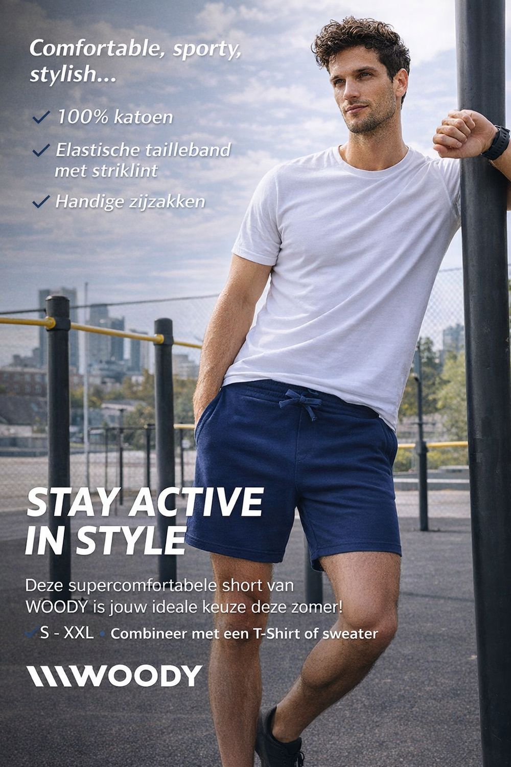 Woody - Herenshort Donkerblauw