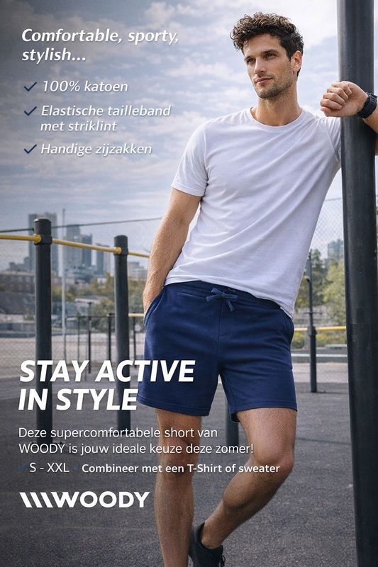 Woody - Herenshort Donkerblauw