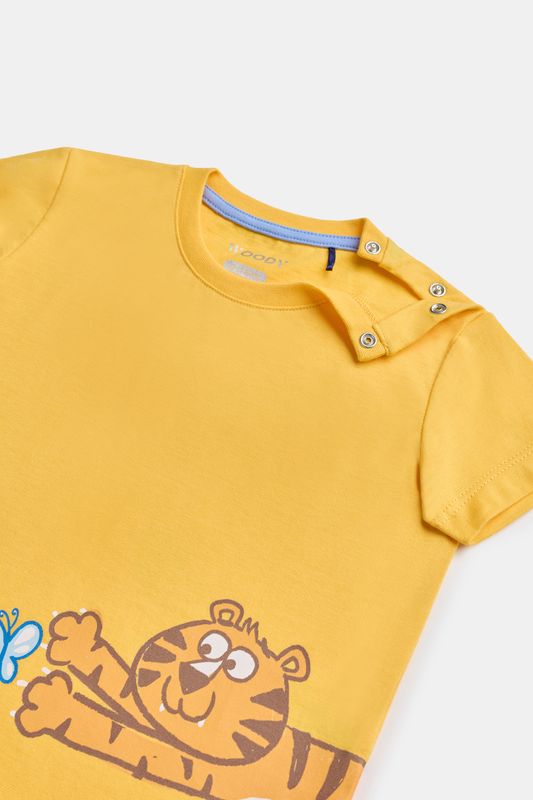 Woody - Baby Jongens Pyjama - Geel
