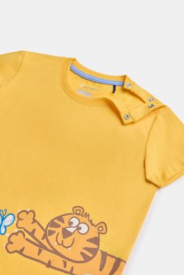 Woody - Baby Jongens Pyjama - Geel