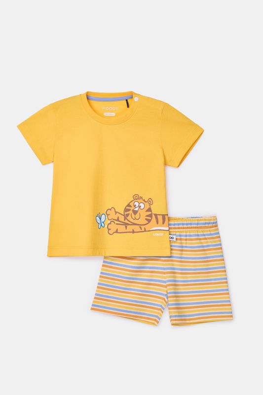 Woody - Baby Jongens Pyjama - Geel