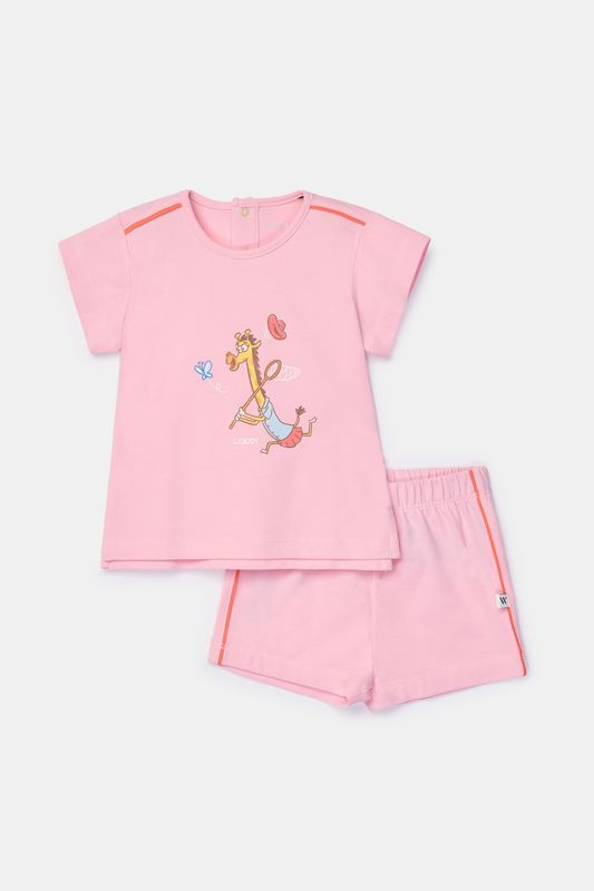 Woody - Baby Meisjes Pyjama - Lichtroze