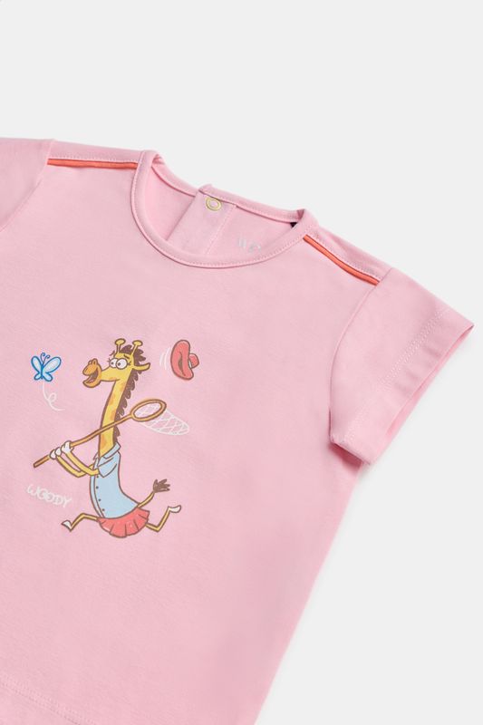 Woody - Baby Meisjes Pyjama - Lichtroze