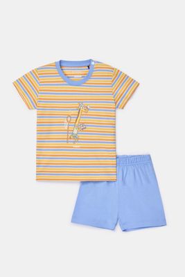 Woody - Baby Jongens Pyjama - Geel Gestreept