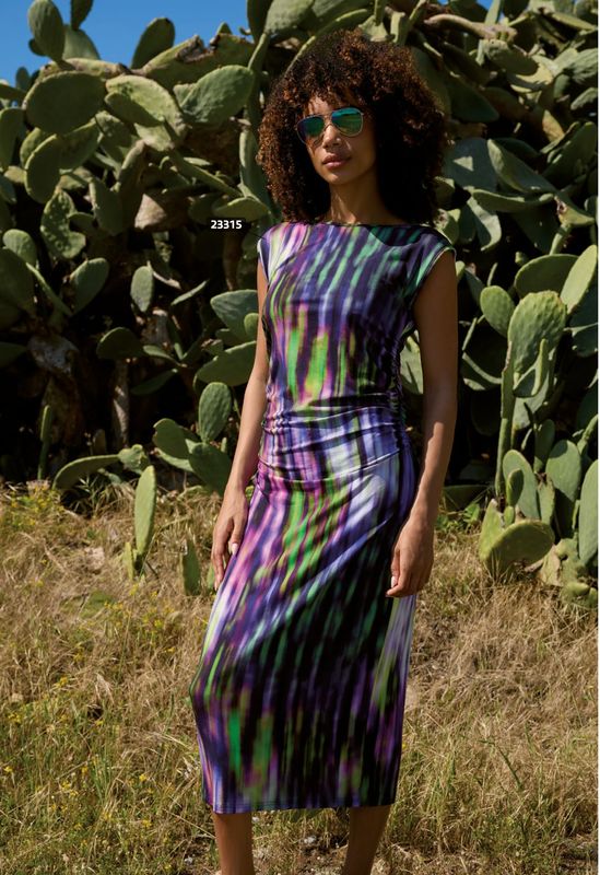 Sunflair - Jurk - Nachtblauw/Groen