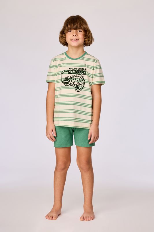 Woody - Jongens/Heren Pyjama - Groen Gestreept