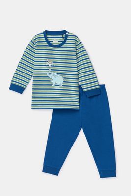 Woody - Baby Jongens Pyjama - Groen/Blauw Gestreept