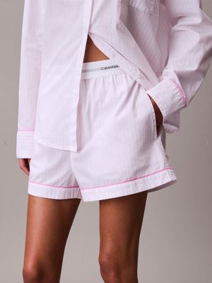 Calvin Klein - Poplin Short - Wit/Roze Gestreept
