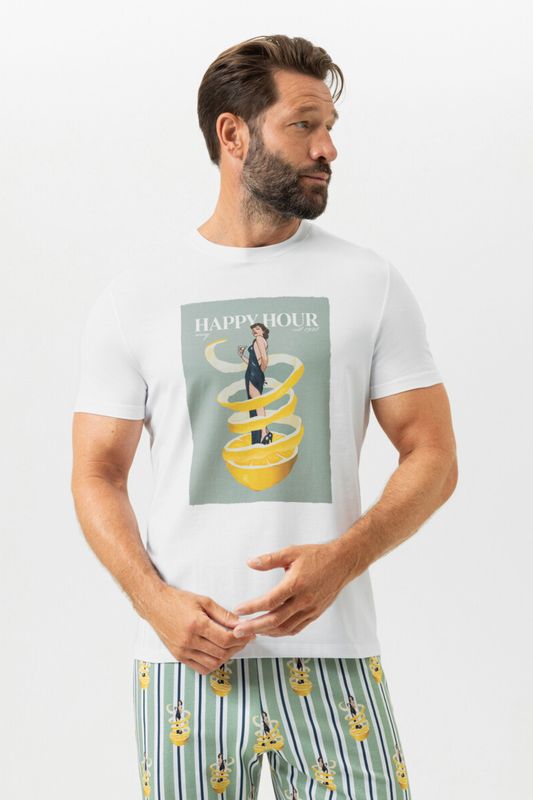 Mey - Heren Pyjama "Happy Hour" - Wit