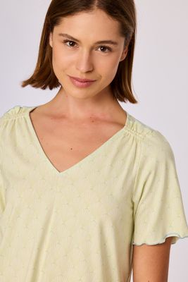 Woody - Damespyjama Blauw-groen  van soepel katoen