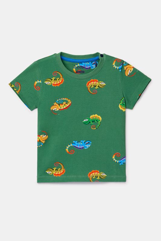 Woody - Baby Jongens Pyjama - Groen Kameleon