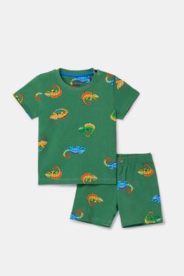 Woody - Baby Jongens Pyjama - Groen Kameleon