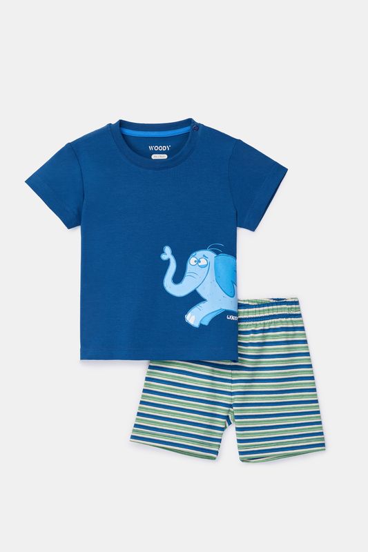 Woody - Baby Jongens Pyjama - Donkerblauw