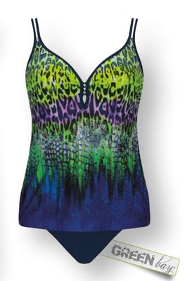 Sunflair - Leopard Tankini - Groen/Blauw | Soft Cups | Animal Print